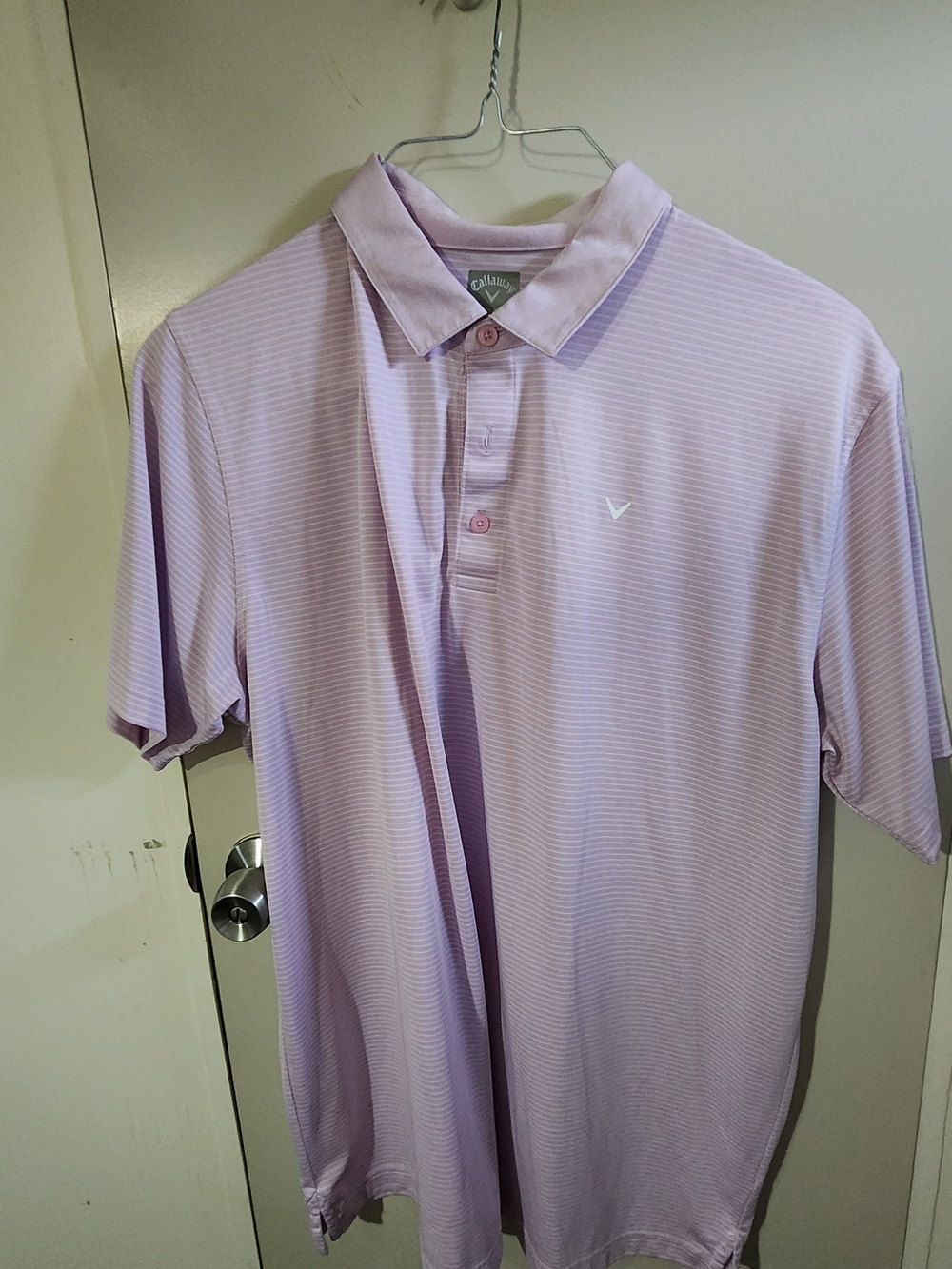 Callaway Men’s Light Lavender Stripe Polo